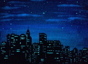 Ночной город рисунок для детей
