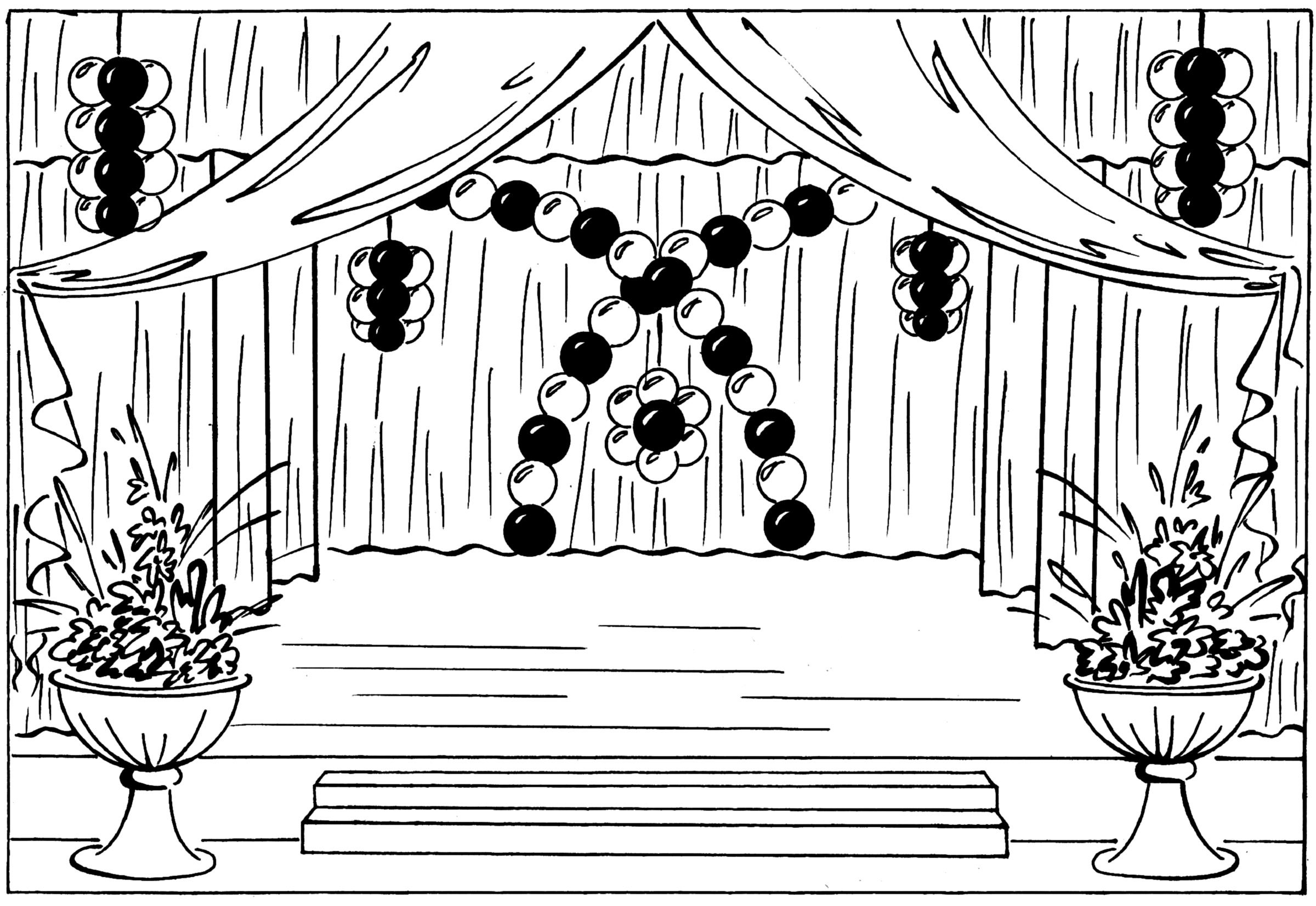 Театральные декорации рисунок