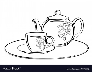 Нарисовать чайный сервиз рисунок