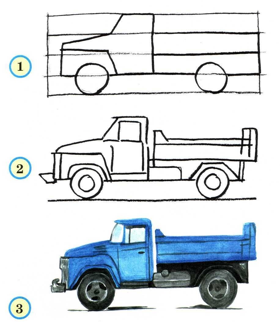 Машина схематично рисунок