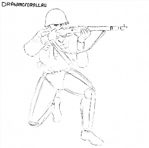 Рисуем солдата поэтапно карандашом