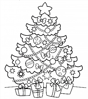 Новогодняя елка раскраска для детей
