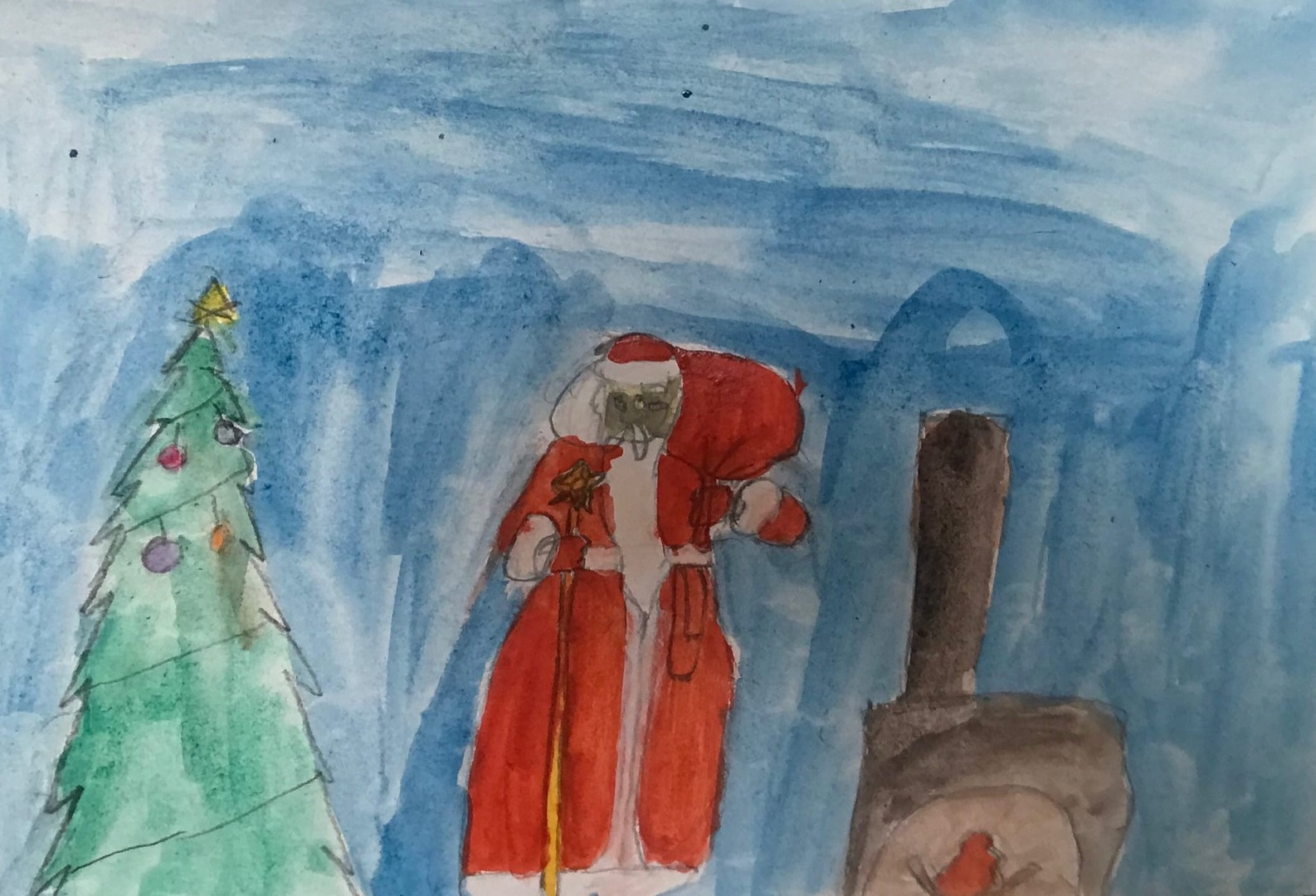 Дед мороз 4 класс. Мороз рисунок. Мороз Воевода рисунок. Дед Мороз иллюстрация. Дед Мороз рисунок красками.