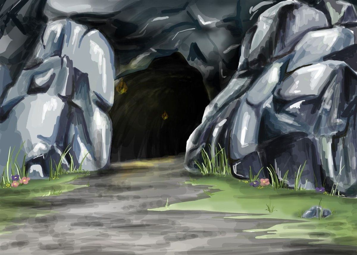 Как нарисовать пещеру