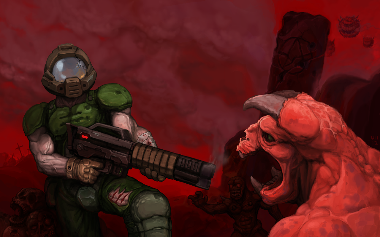 Думгай. Doomguy 1993. Doomguy из Doom 1.