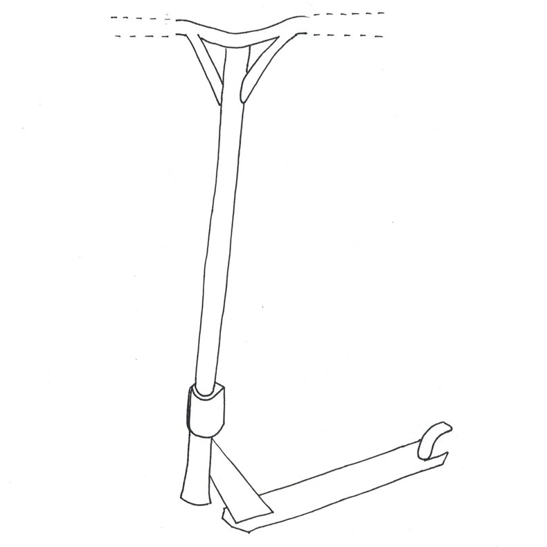 Как нарисовать трюковой самокат