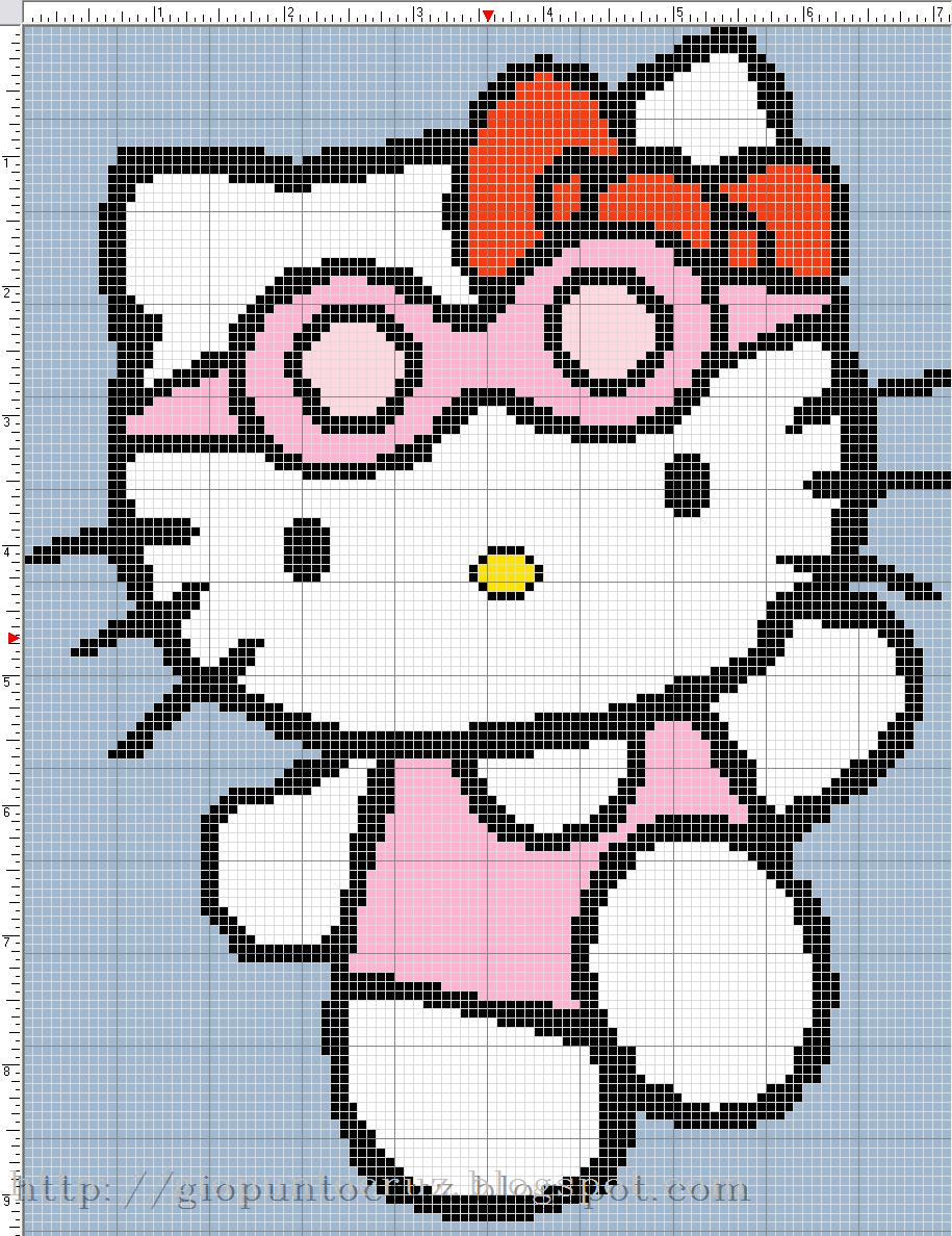 Рисовать hello kitty по клеточкам