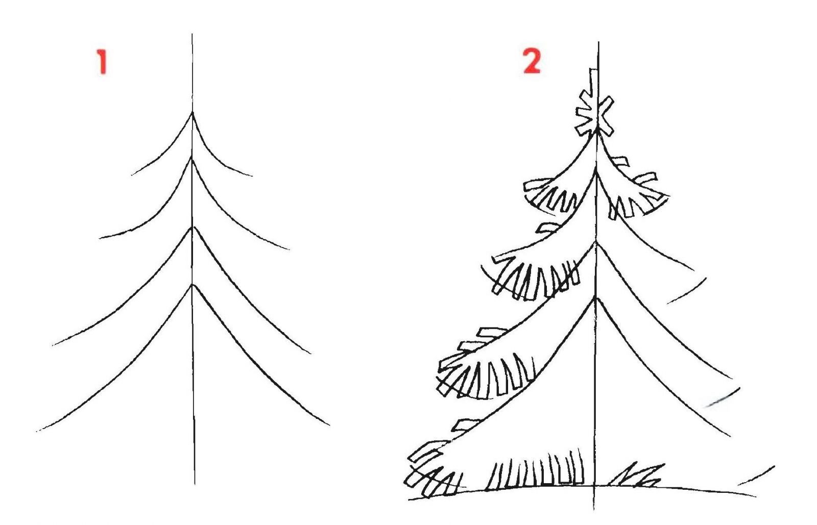 Как можно нарисовать елку