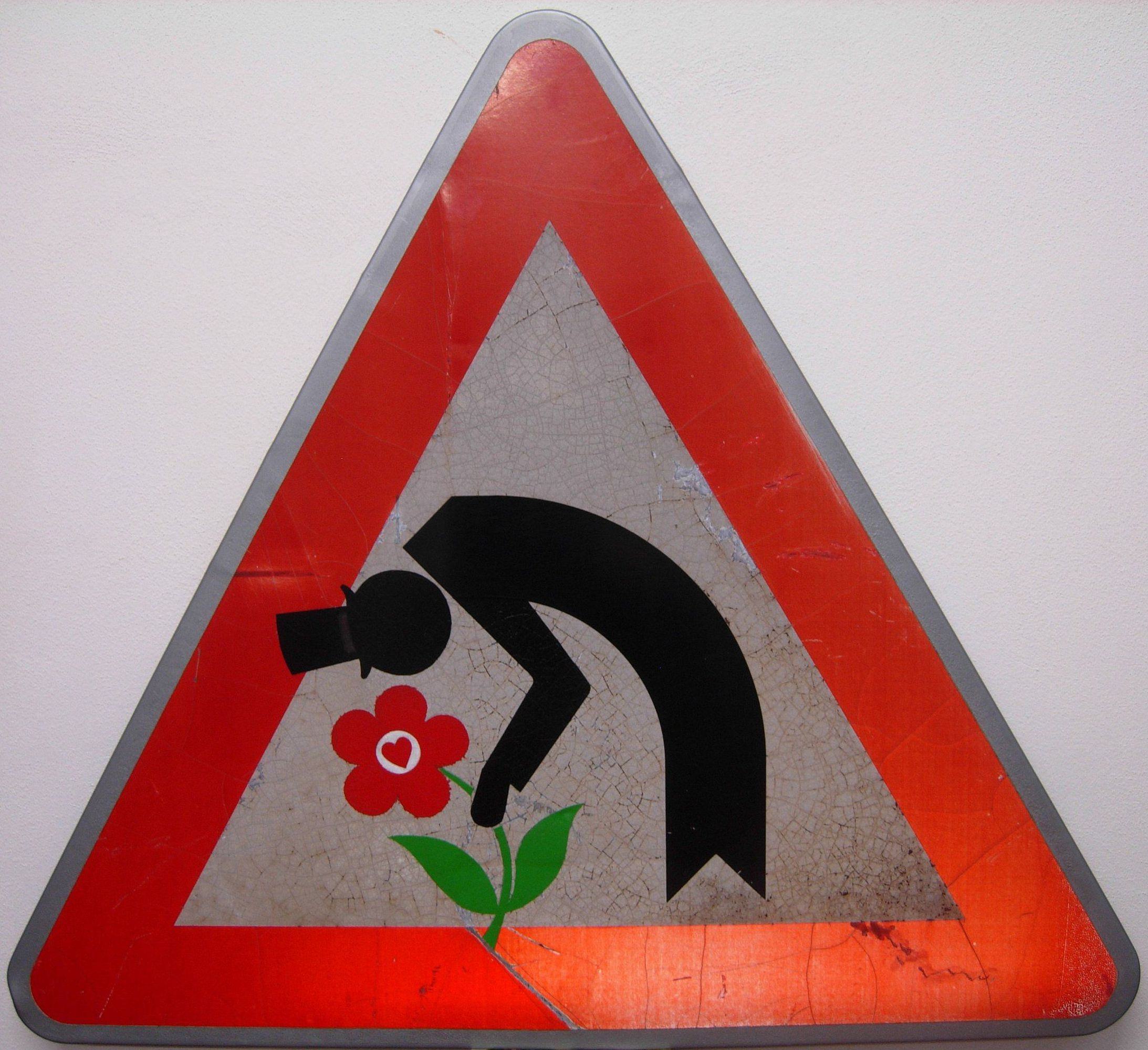 Дорожный знак цветок