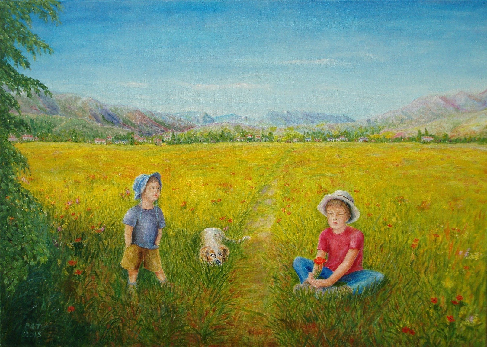 Произведение на лугу. Дети на лугу. Пейзаж с мальчиком. Мальчик на лугу. Картина на лугу для детей.