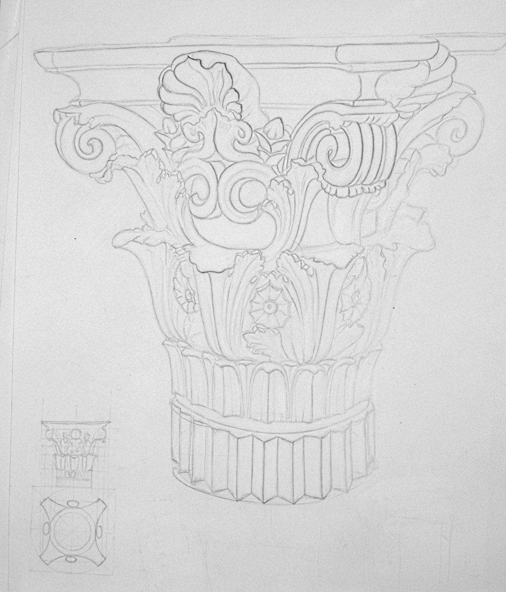 Коринфская капитель рисунок