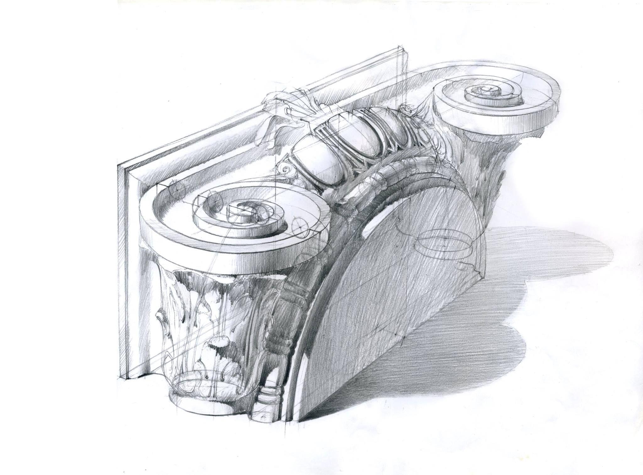 Ионическая капитель рисунок академический