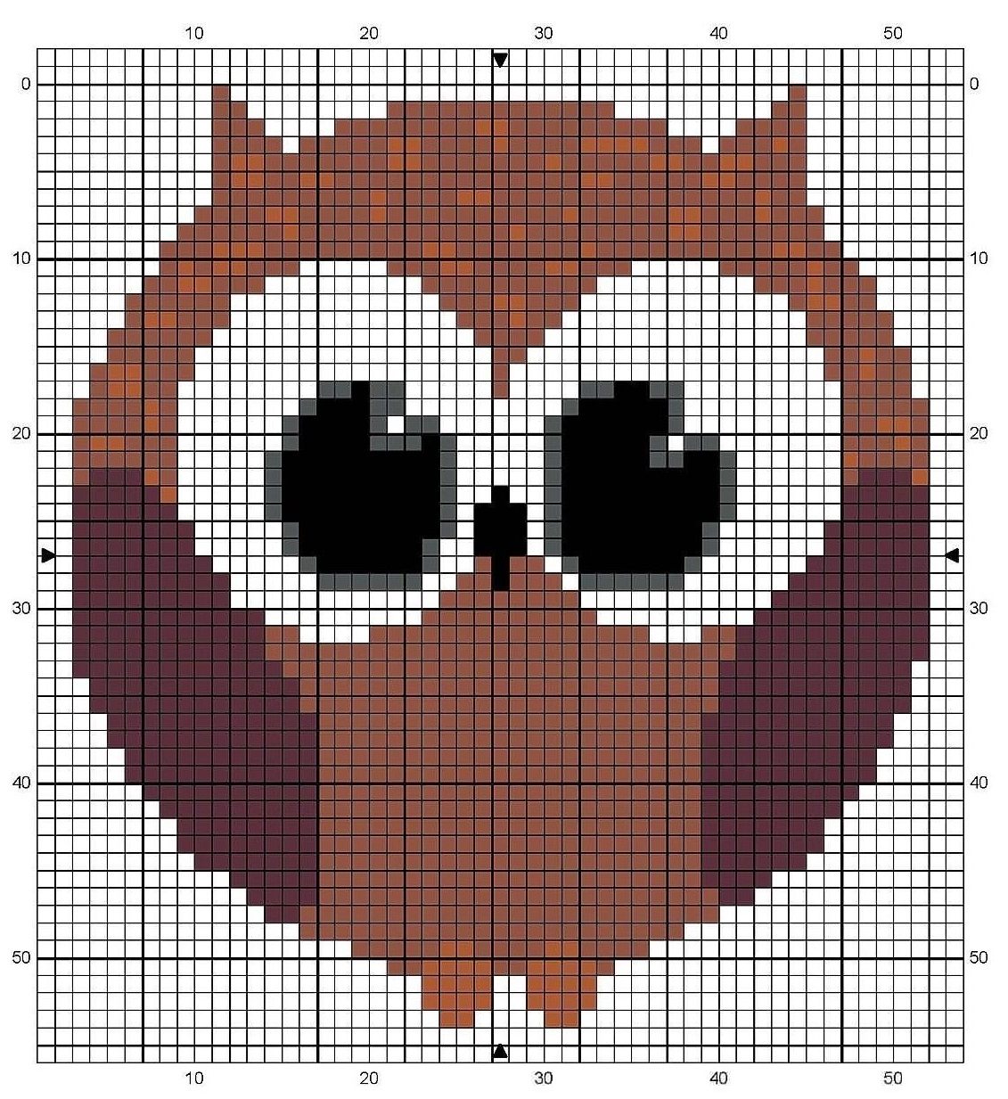 Маленькая сова крестиком схема