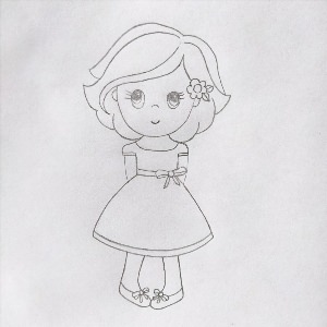 Рисунок куклы карандашом для срисовки