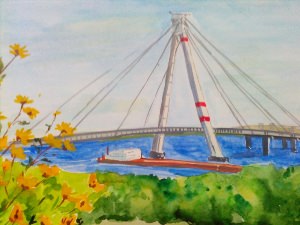 Октябрьский мост Череповец рисунок детский