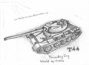 Поэтапный рисунок танка