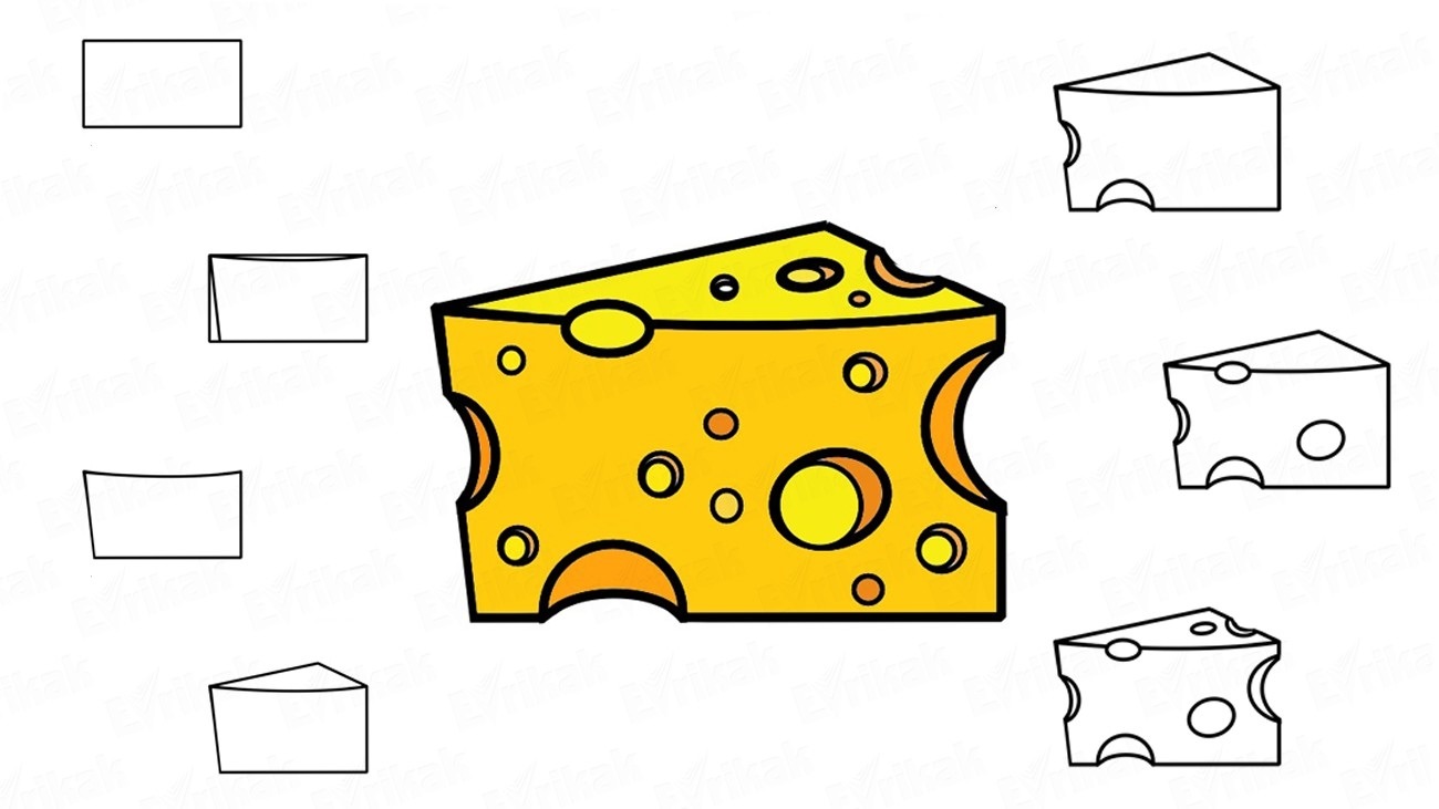 Кусок сыра рисунок для детей
