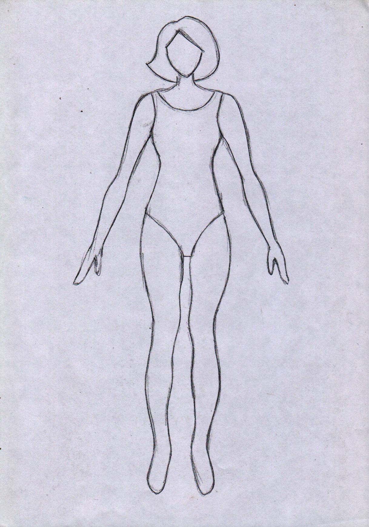 Рисунки человека в полный рост в одежде девушка