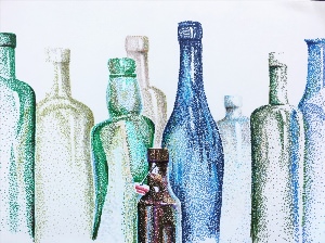 Стеклянная бутылка рисунок