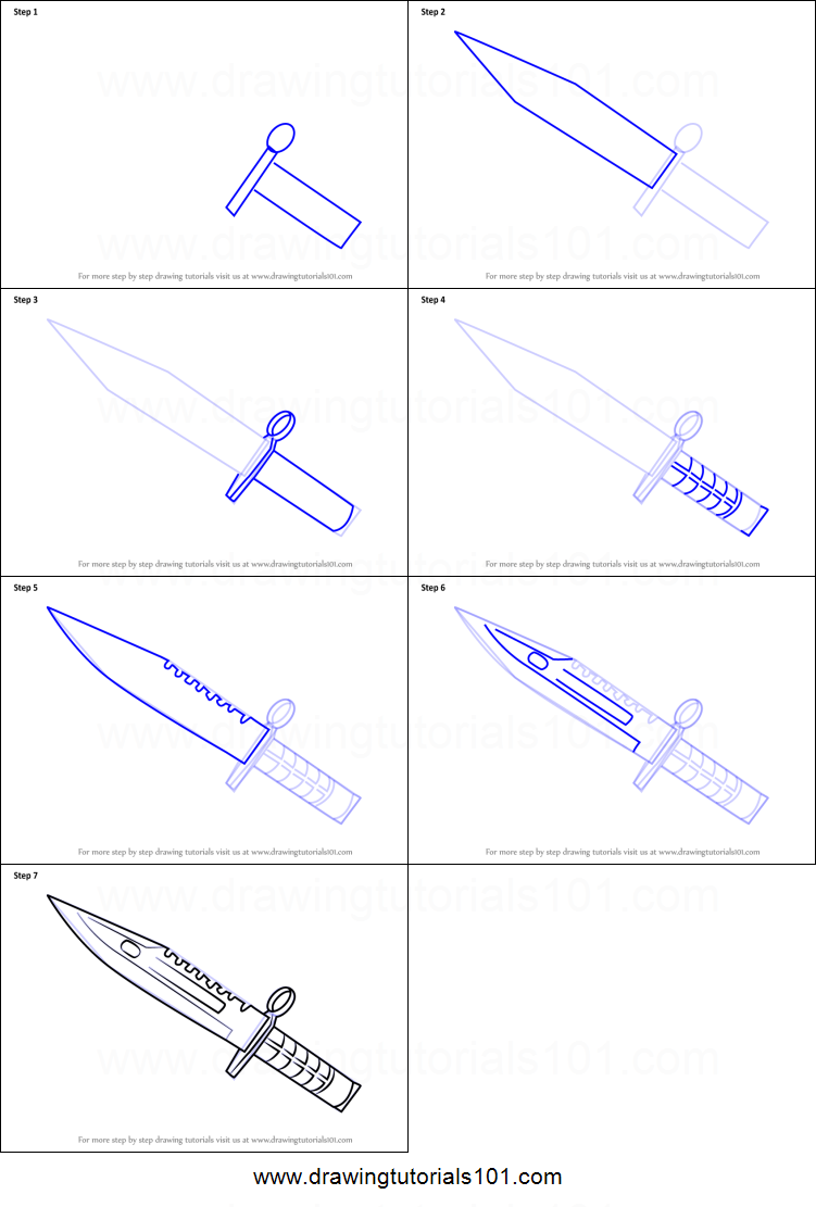 Штык нож рисовать