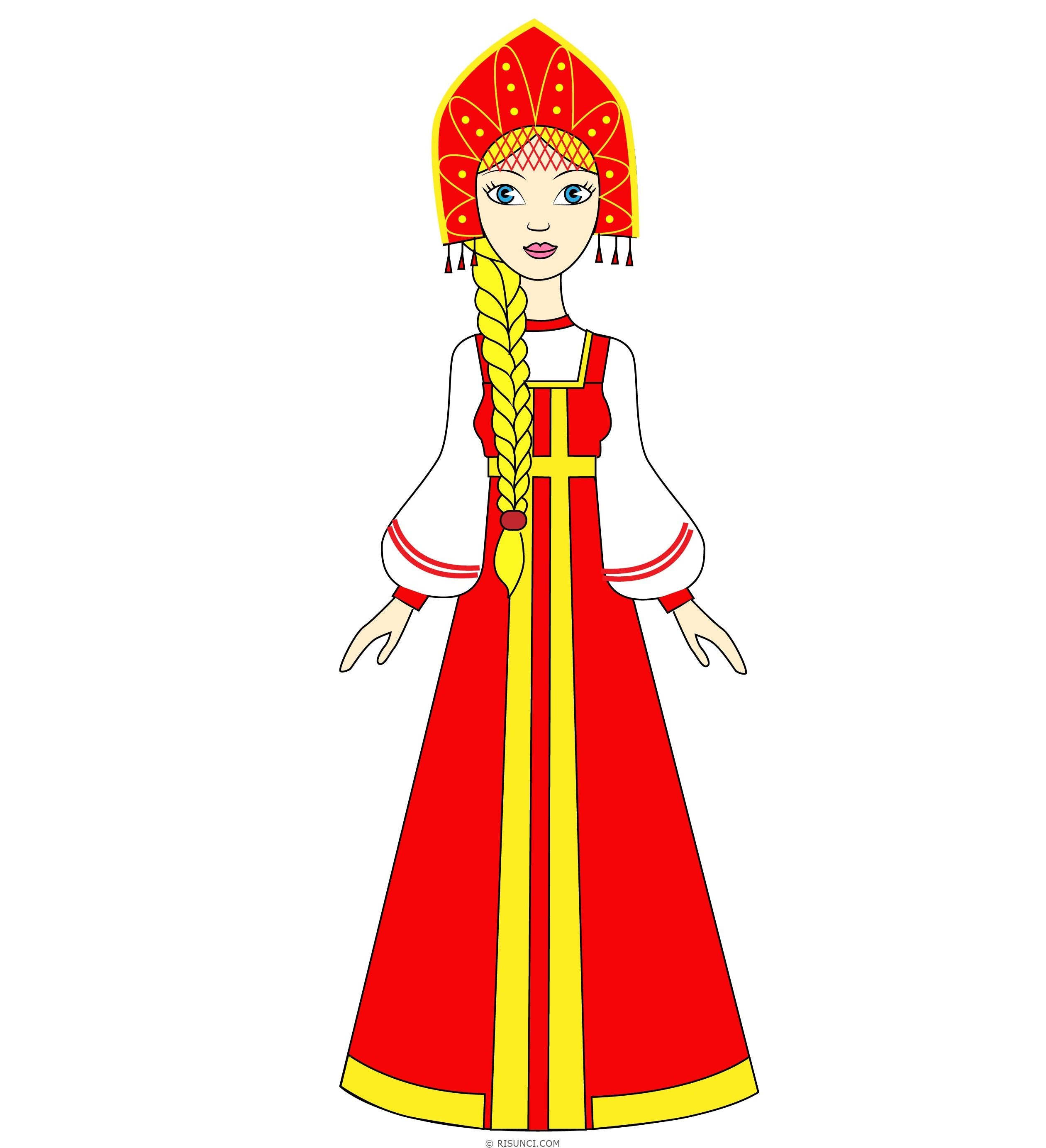 Русский народный костюм рисунок Марийский национальный костюм раскраска Рус...