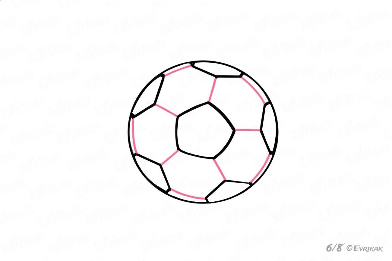 Как рисовать футбольный мяч поэтапно