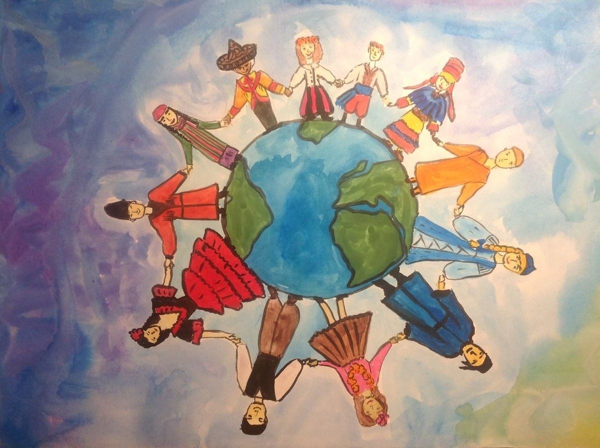Рисунок мир искусства. Рисунок на тему Дружба народов. Рисунок на тему мир. Дружба народов рисунок для детей. Плакат на тему Дружба народов.