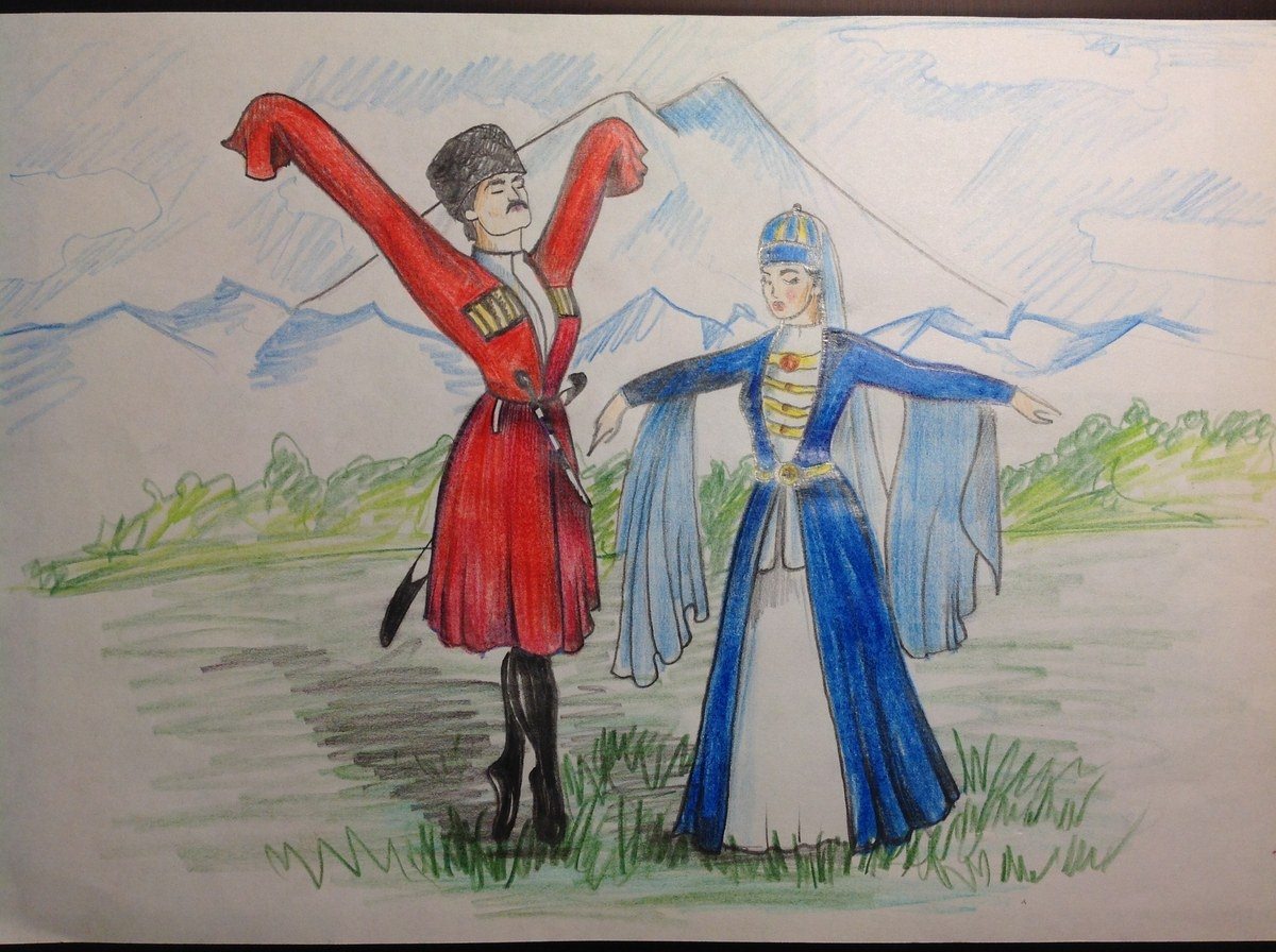 Рисунки детей на тему Кавказ