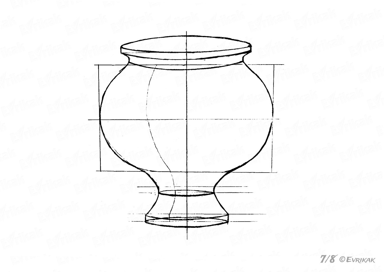 Схема вазы. Поэтапное рисование вазы. Эскиз вазы. Поэтапное рисование вазы карандашом. Ваза с рисунком.