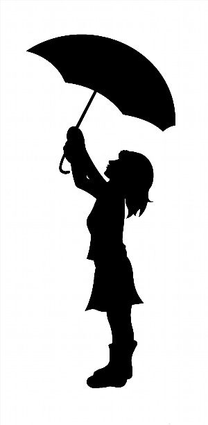 Трафарет девочка с зонтиком