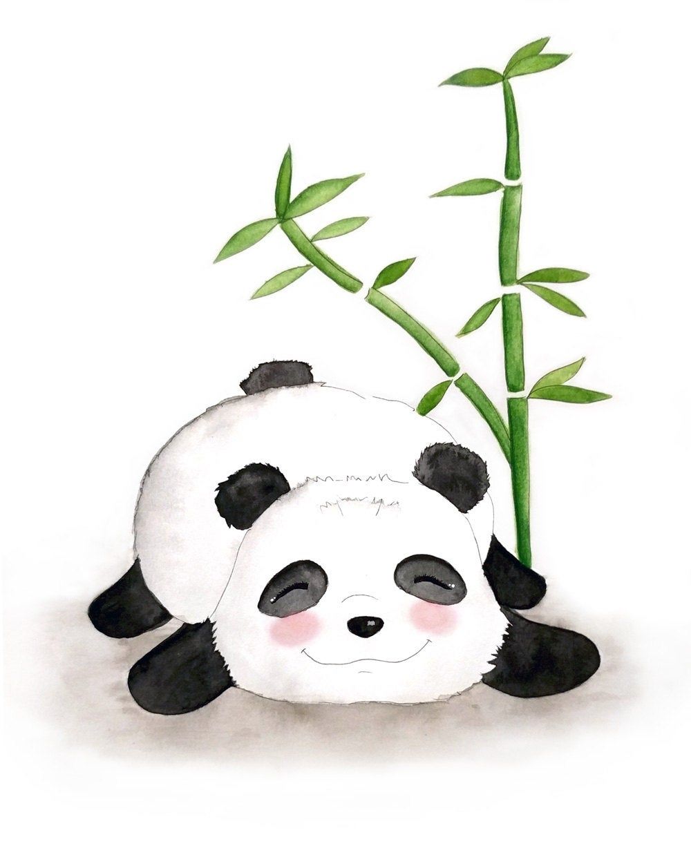 Как нарисовать панду с бамбуком карандашом