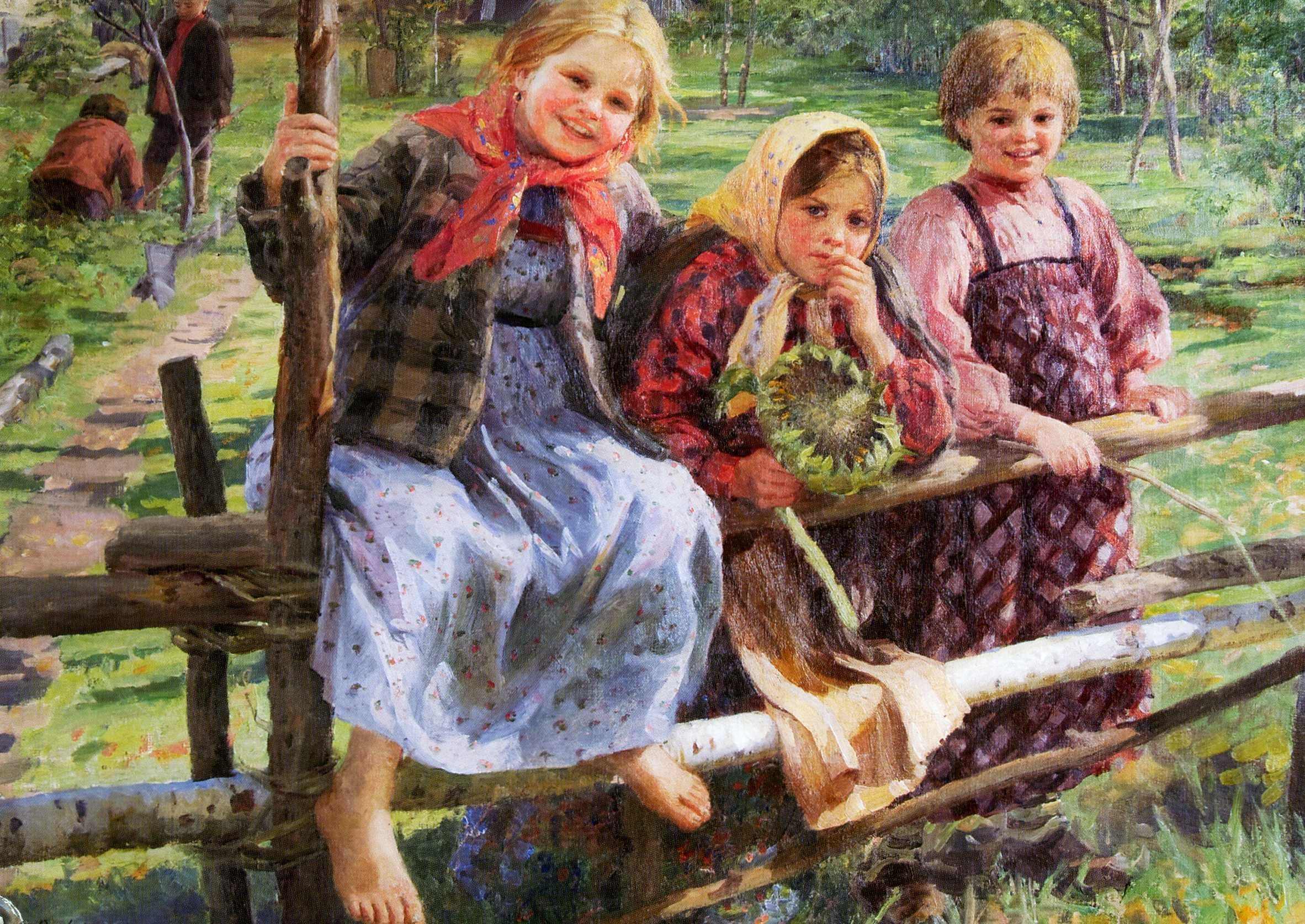 Крестьянские ребятишки. Сычков Федот Васильевич (1870 - 1958). Ф Сычков подружки. Федот Васильевич Сычков (1870–1958) цветы. Федот Васильевич Сычков 1887.