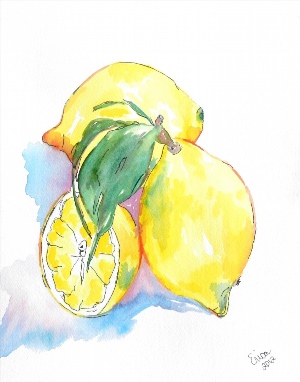 Рисунки фруктов акварелью