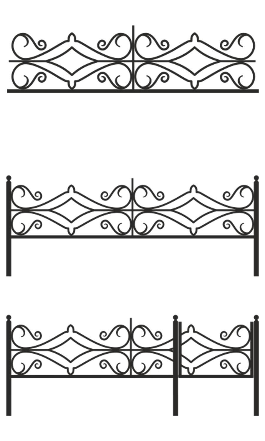 Эскизы оградок на кладбище из профильной