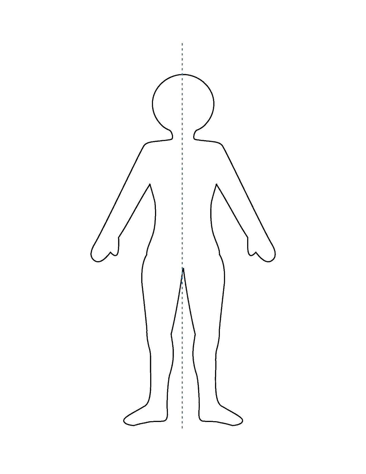 Контур человека в полный рост рисунок для детей
