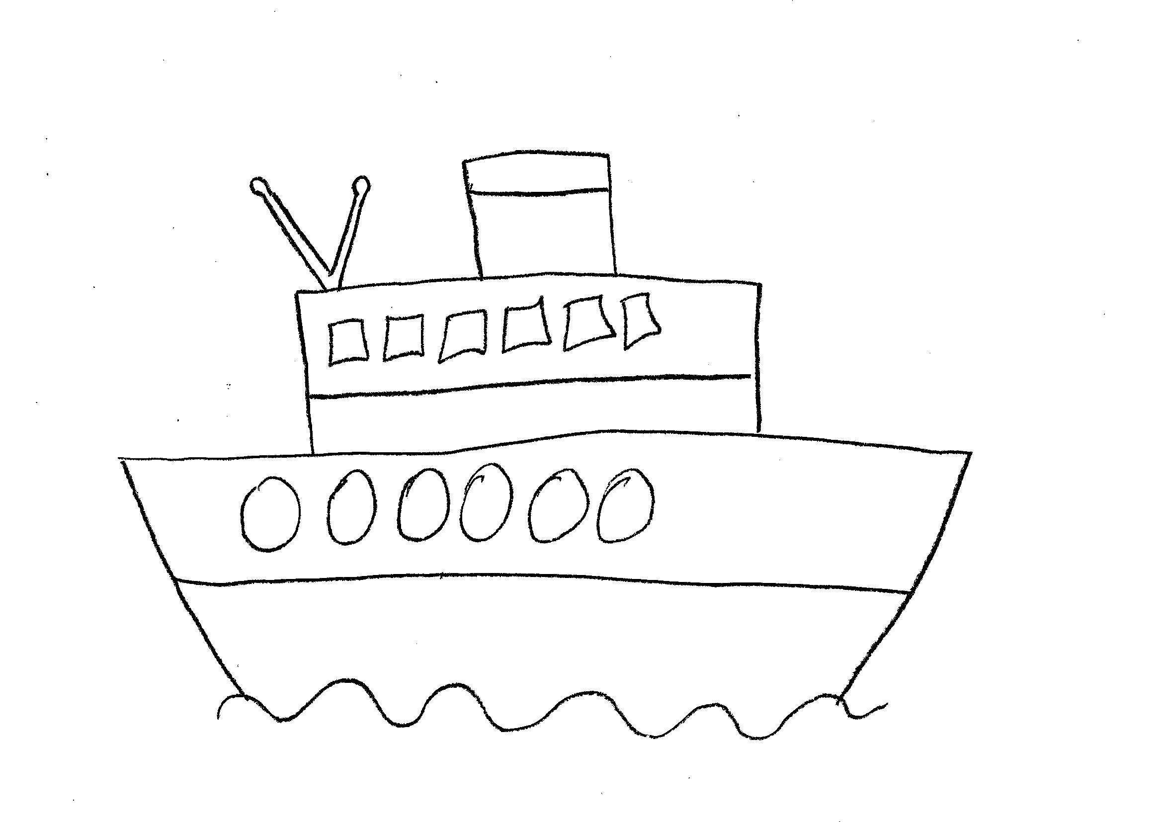 Рисование парохода