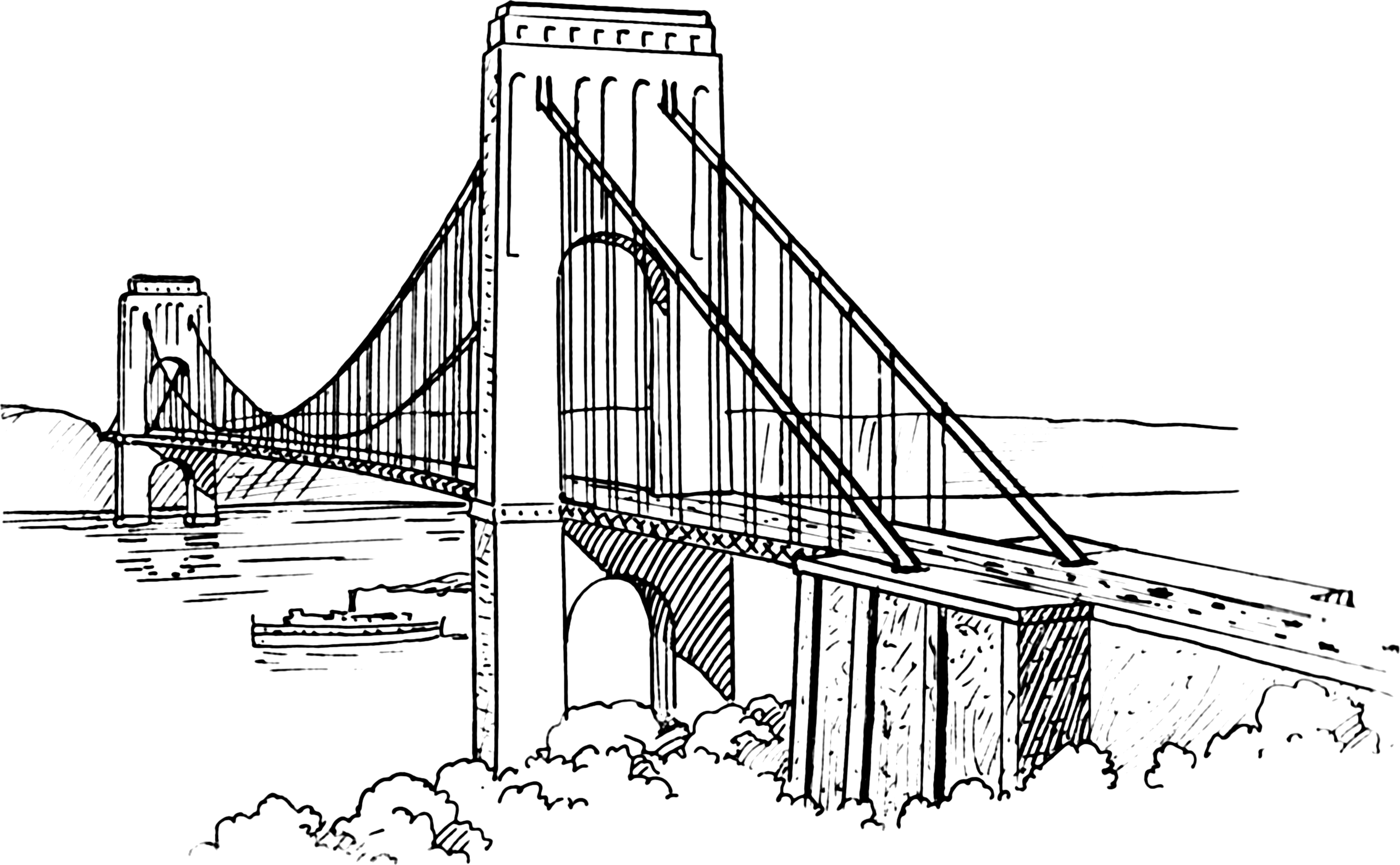 Крымский мост рисунок карандашом