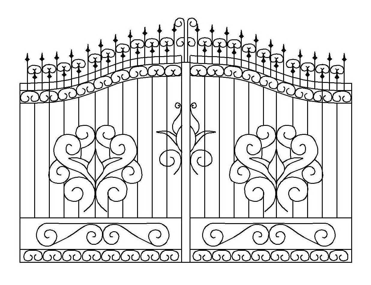 Ворота с узорами рисунок