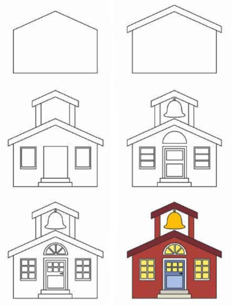 Рисуем дом 1 класс презентация. Домик для рисования. Поэтапное рисование дом. Поэтапное рисование домов для детей. Домик рисунок.