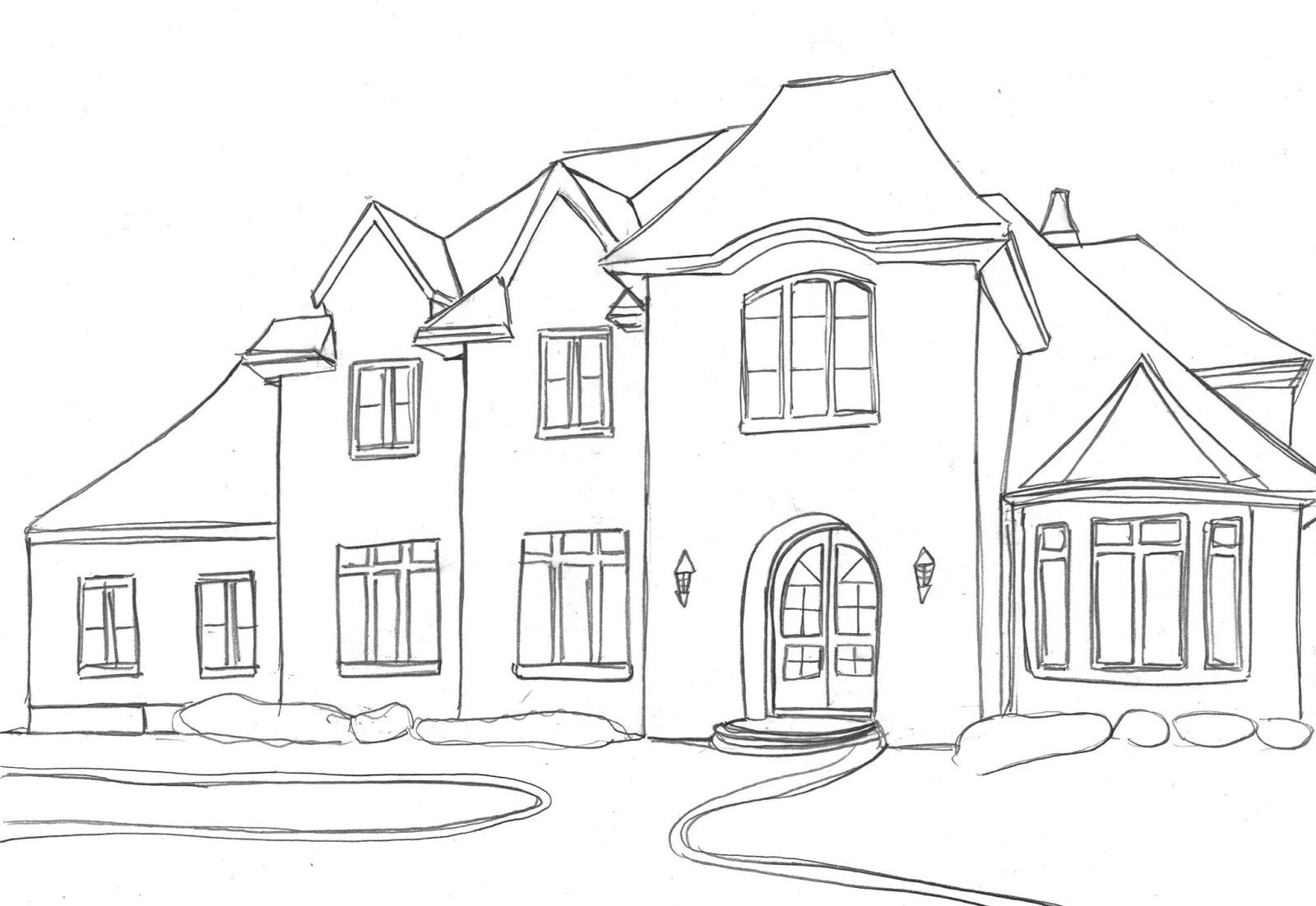 Рисунки домов и коттеджей