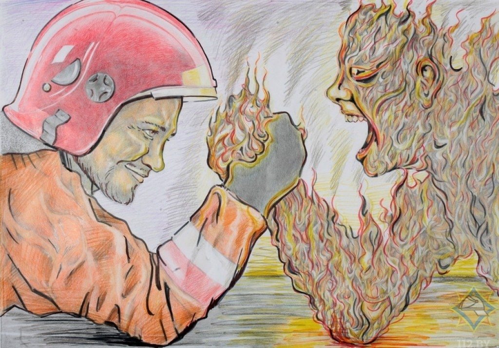 Рисунок Пожарный Профессия Героическая