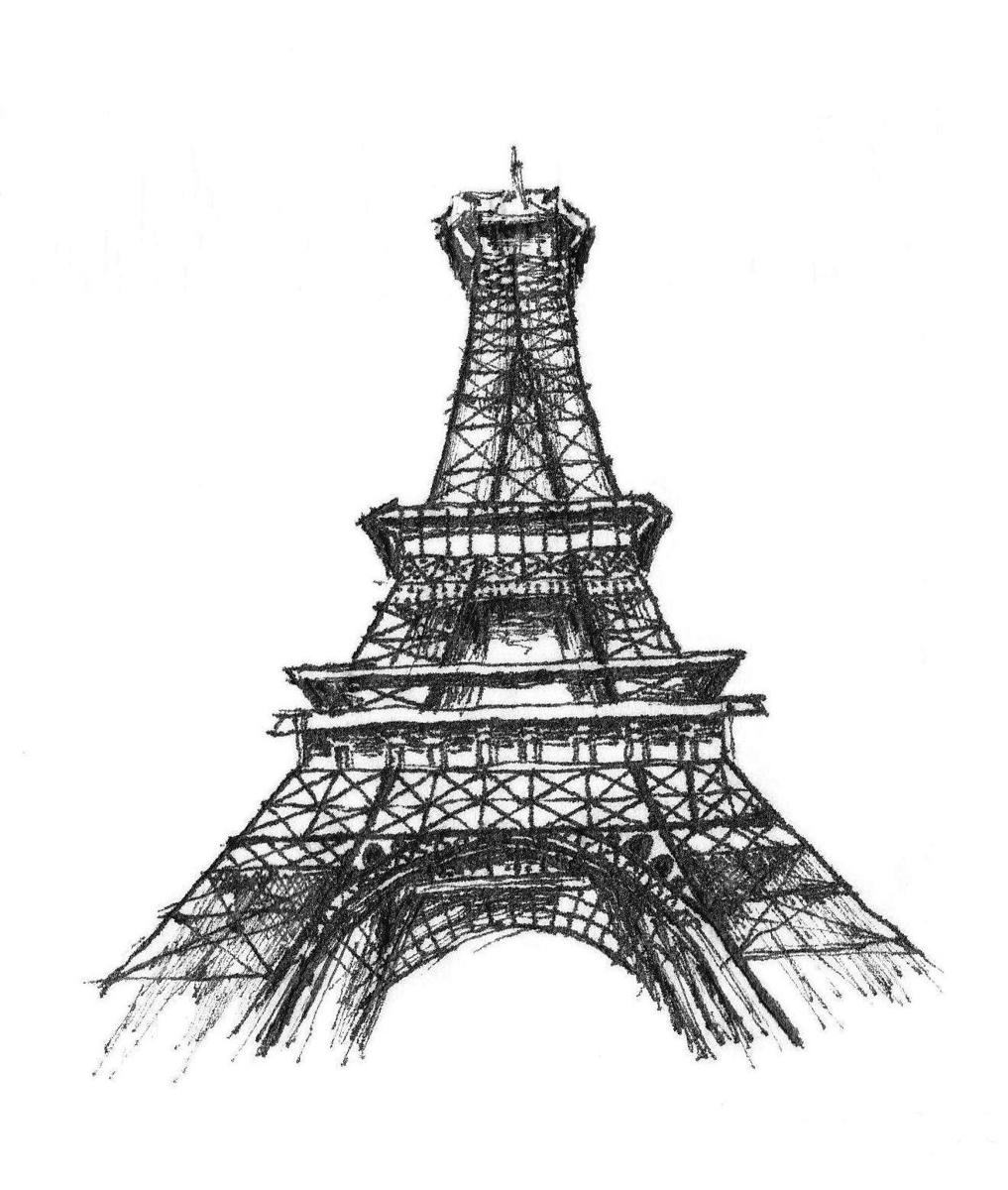 рисованная эйфелева башня
