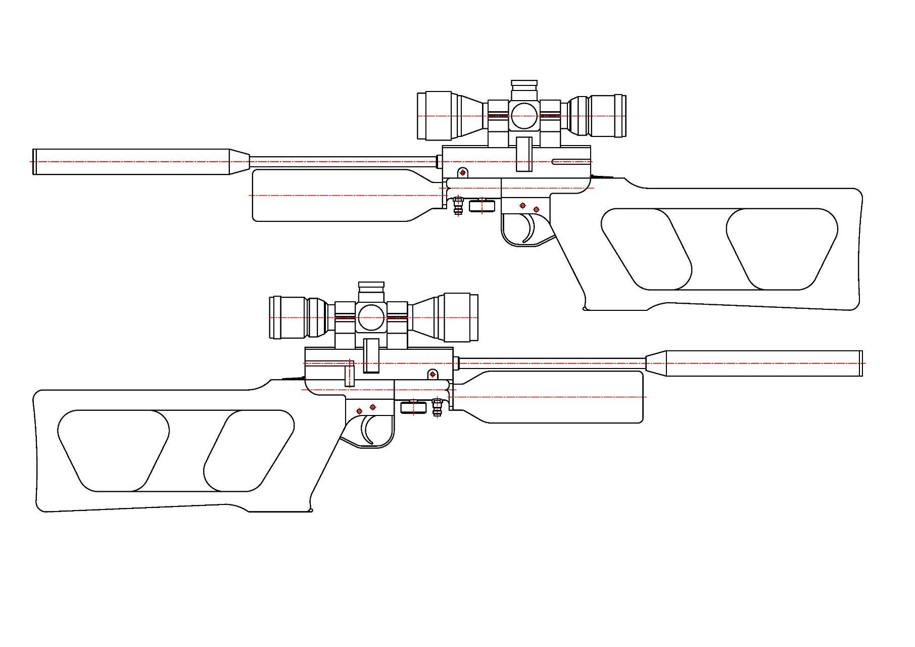 чертеж awp снайперской винтовки для дерева фото 2