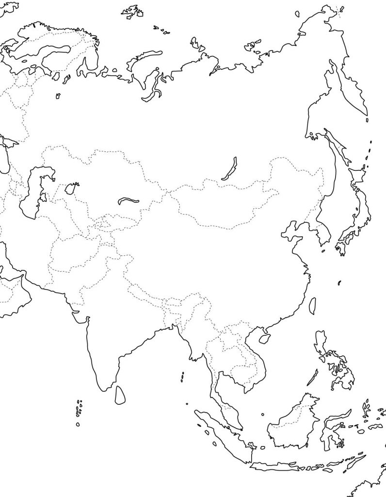 Карта евразии чб