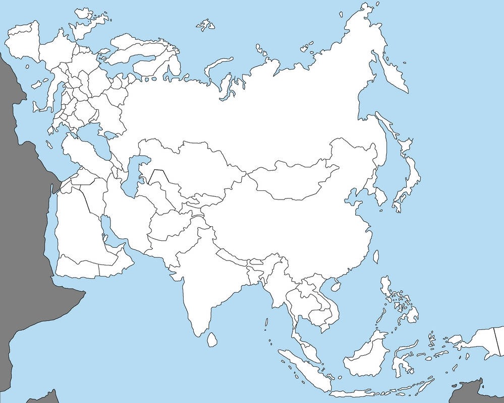 Карта евразии без стран