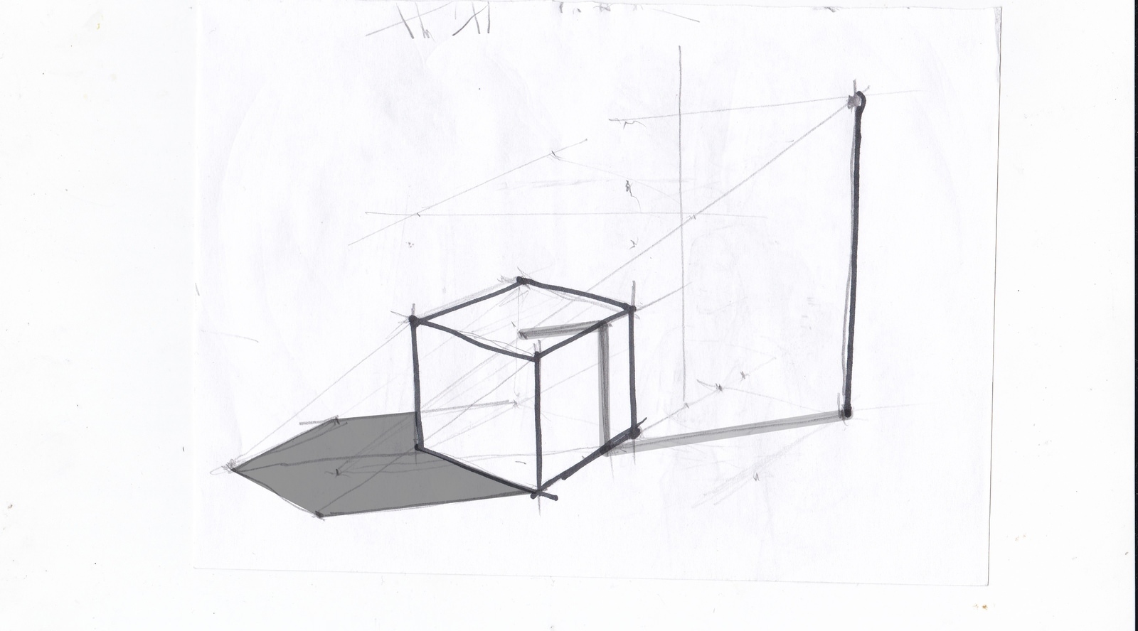 Как нарисовать тень куба