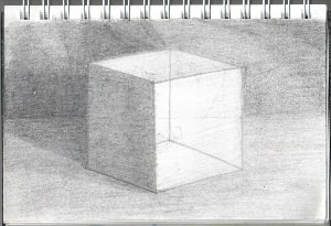 Рисунок карандашом куб