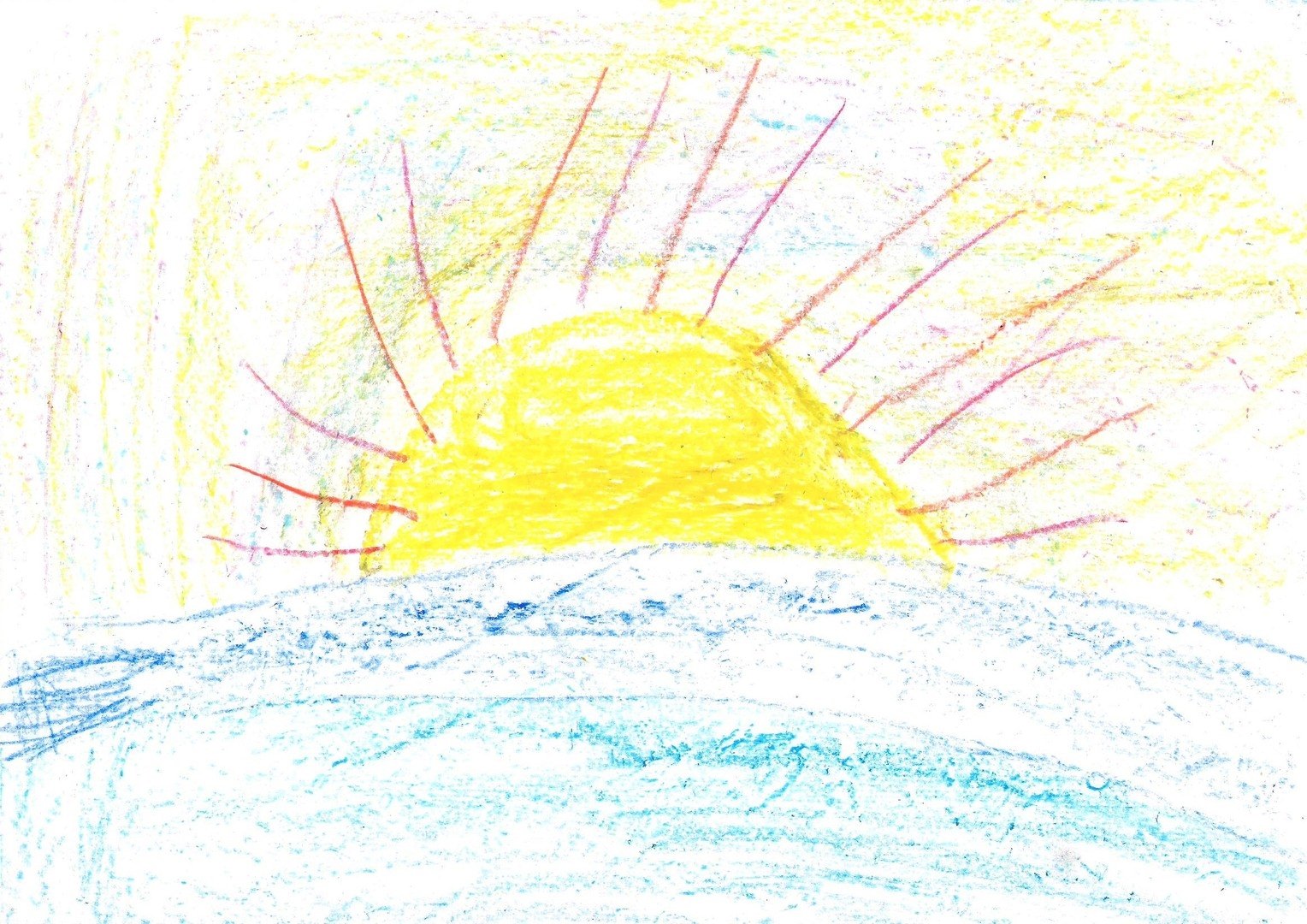 Заря алая разливается рисование в подготовительной. Рисование восхода солнца. Рассвет рисунок. Закат рисунок для детей. Рассвет детский рисунок.