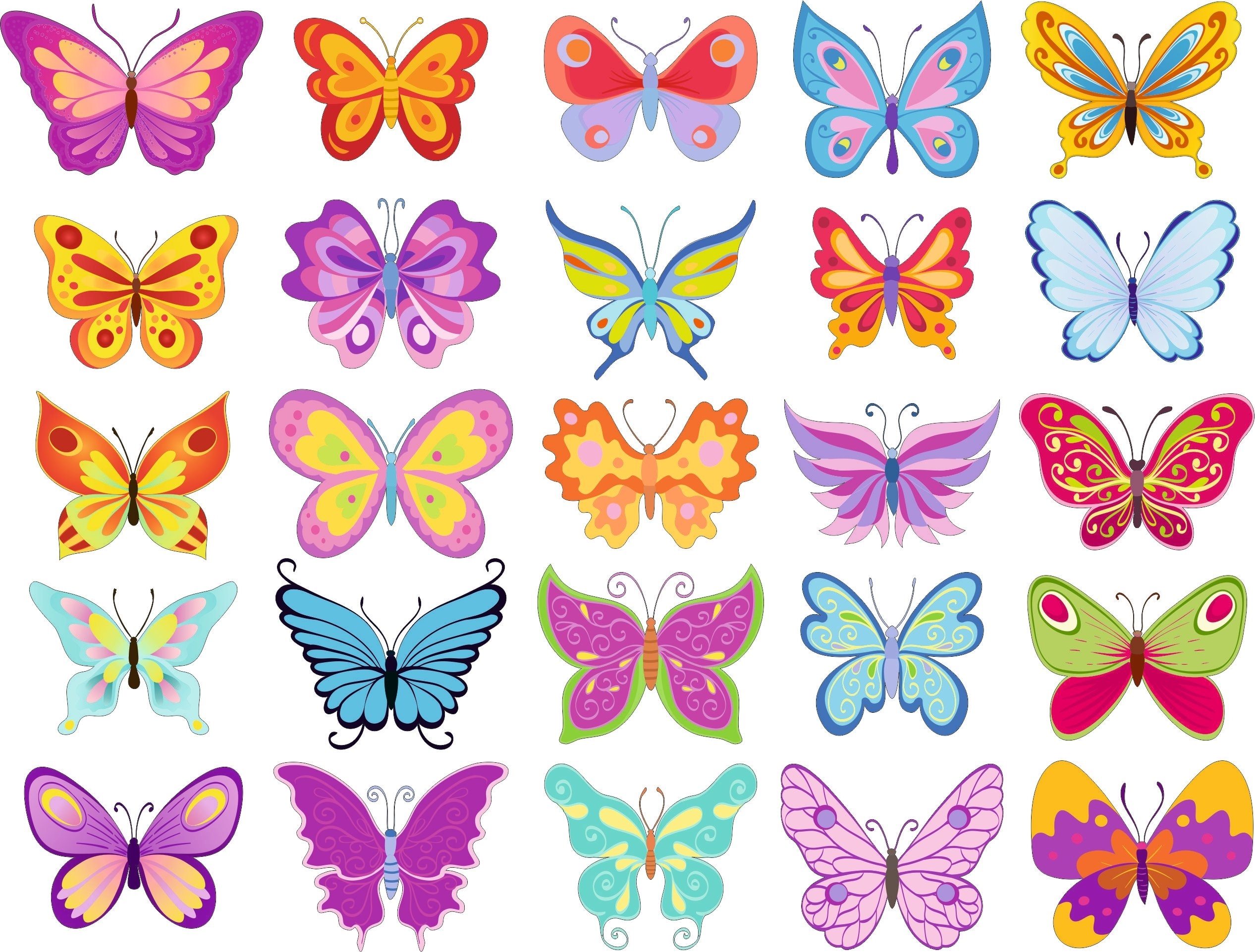 Бабочки цветные картинки для вырезания