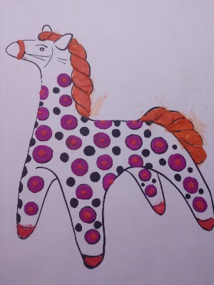 Дымковская лошадка рисунок